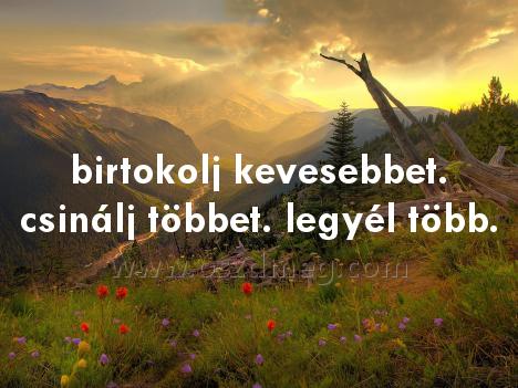 birtokolj kevesebbet. csinálj többet.
 
birtokolj kevesebbet. csinálj többet. legyél több.