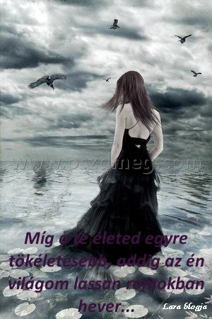 Míg a te életed
 
Míg a te életed egyre tökéletesebb, addig az én világom lassan romokban hever...