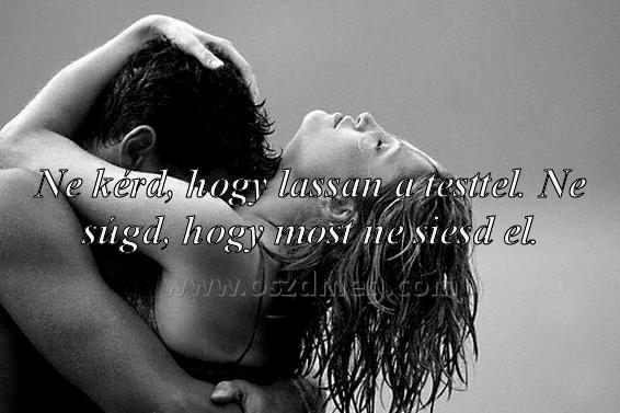 Ne kérd
 
Ne kérd, hogy lassan a testtel. Ne súgd, hogy most ne siesd el.