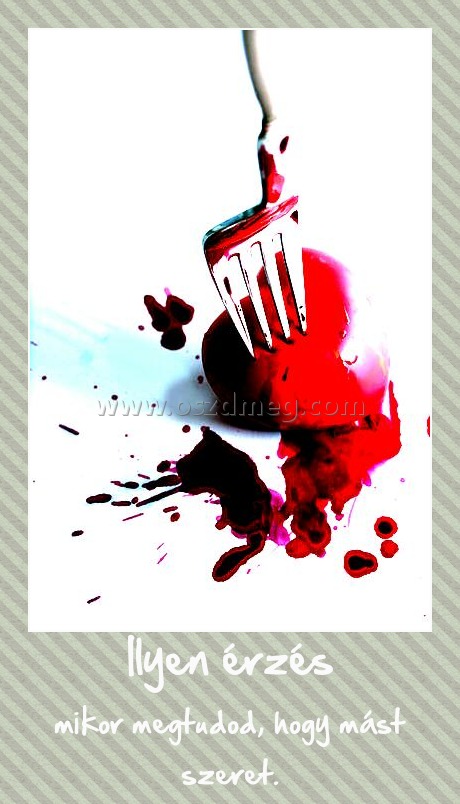 Ilyen érzés Ilyen érzés
mikor megtudod, hogy mást szeret.