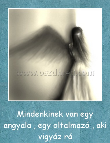 Mindenkinek
 
Mindenkinek van egy angyala , egy oltalmazó , aki vigyáz rá
