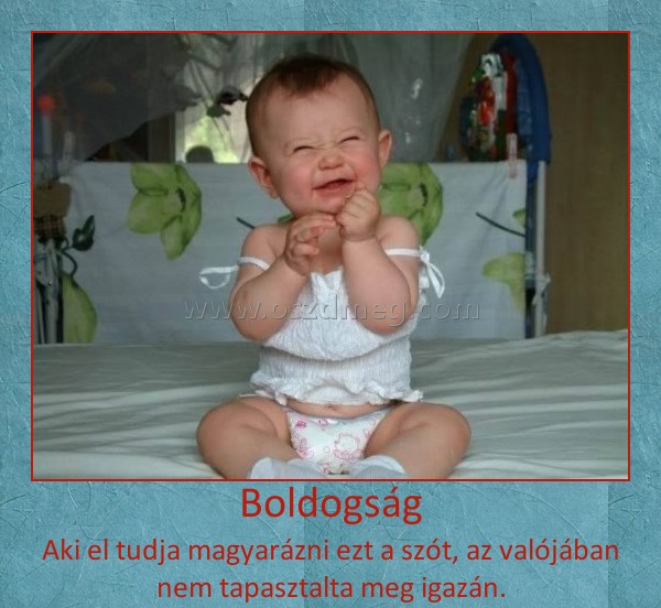 Boldogság
 
Aki el tudja magyarázni ezt a szót, az valójában nem tapasztalta meg igazán.