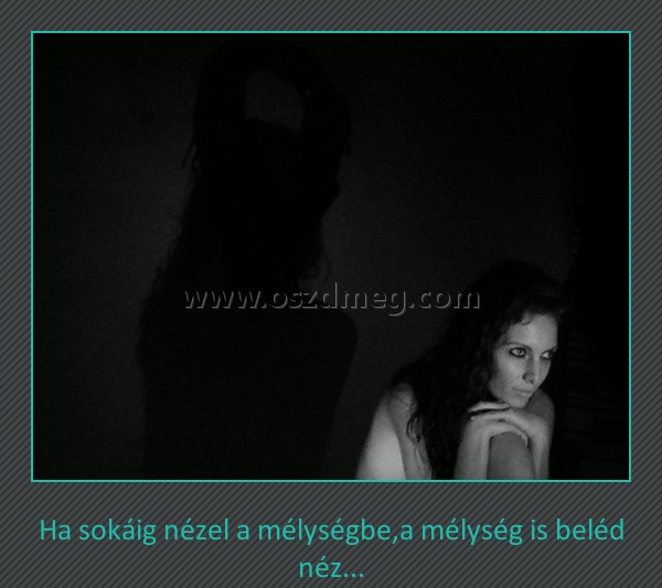 Ha sokáig Ha sokáig
Ha sokáig nézel a mélységbe,a mélység is beléd néz...