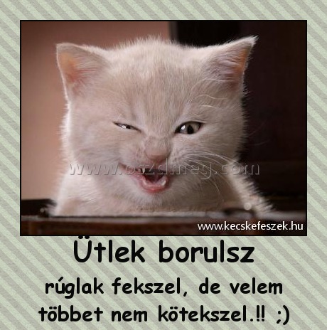 Ütlek borulsz Ütlek borulsz
rúglak fekszel, de velem többet nem kötekszel.!! ;)
