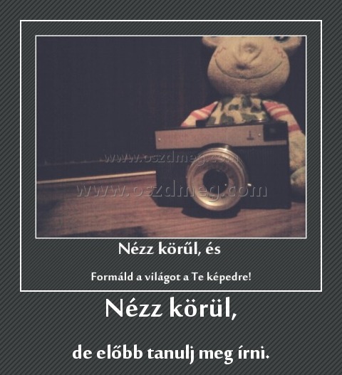 Nézz körül,
 
de előbb tanulj meg írni.