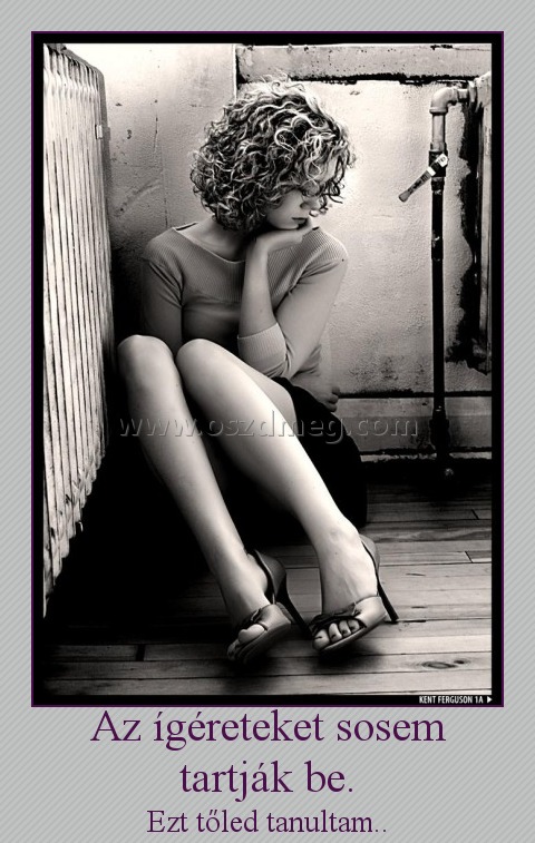 Az ígéreteket sosem tartják be.
 
Ezt tőled tanultam..