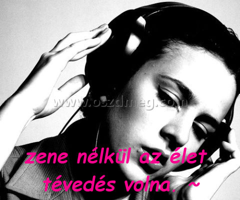 zene nélkül az élet zene nélkül az élet
zene nélkül az élet tévedés volna. ~