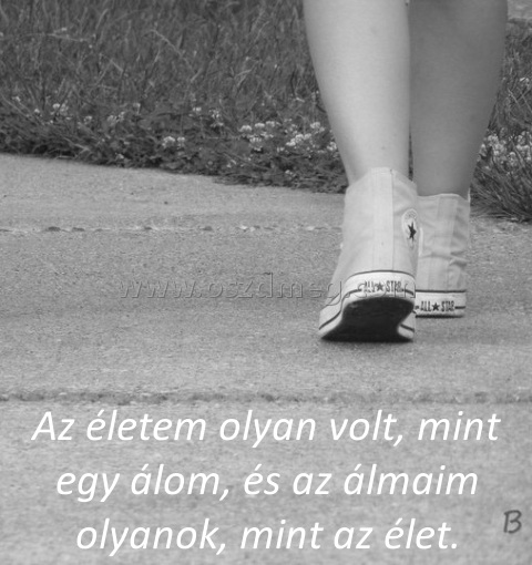 Az életem olyan volt
 
Az életem olyan volt, mint egy álom, és az álmaim olyanok, mint az élet.