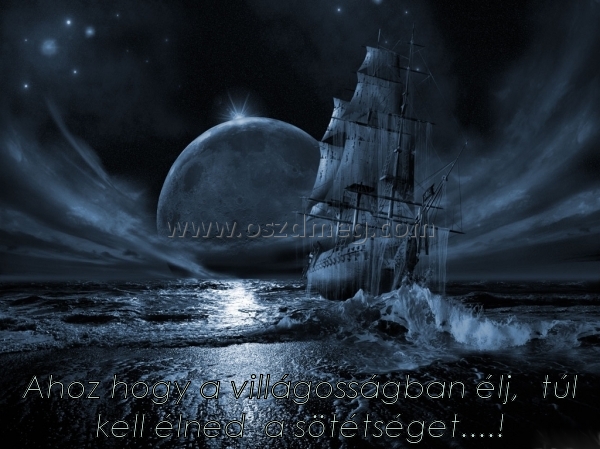 Ahoz hogy a villágosságban
 
Ahoz hogy a villágosságban élj,  túl kell élned  a sötétséget....!