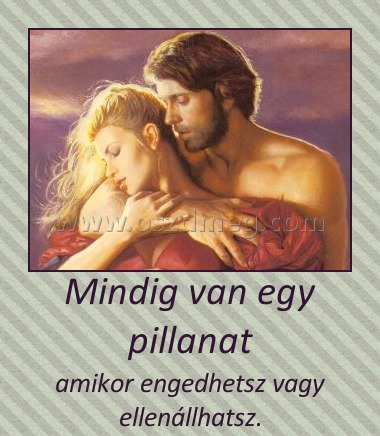 Mindig van egy pillanat Mindig van egy pillanat
amikor engedhetsz vagy ellenállhatsz.