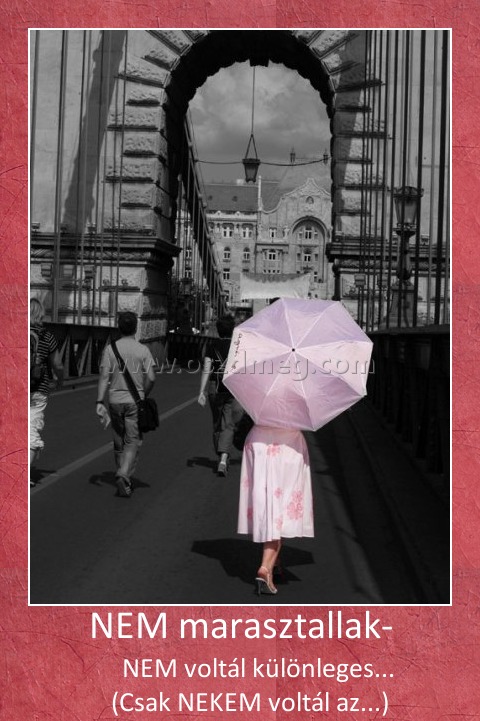 NEM marasztallak-
 
                  NEM voltál különleges...                 (Csak NEKEM voltál az...) 