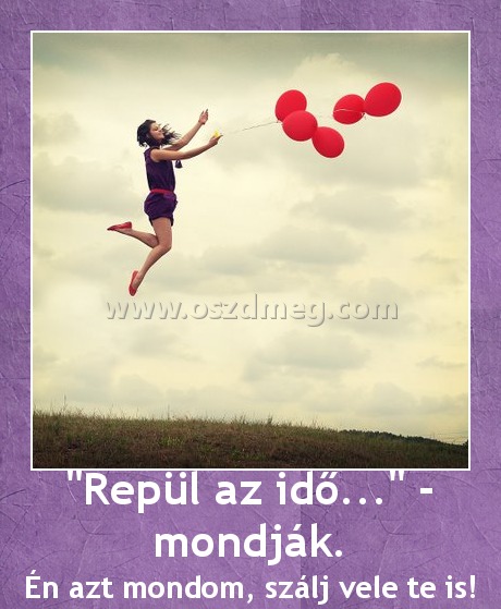 "Repül az idő..." - mondják.
 
Én azt mondom, szálj vele te is!