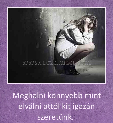 
 
Meghalni könnyebb mint elválni attól kit igazán szeretünk. 
