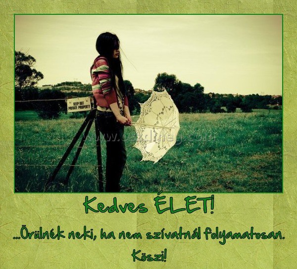 Kedves ÉLET!
 
...Örülnék neki, ha nem szívatnál folyamatosan. Köszi!