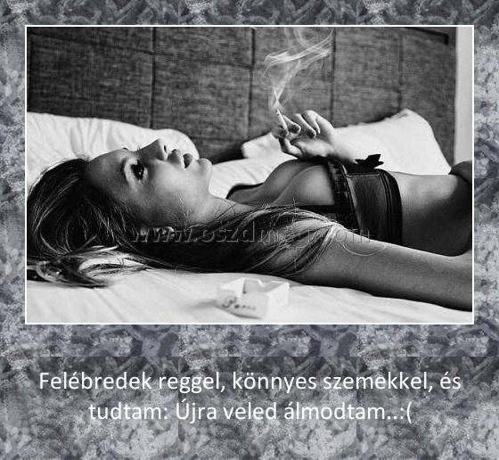 Felébredek reggel
 
Felébredek reggel, könnyes szemekkel, és tudtam: Újra veled álmodtam..:(