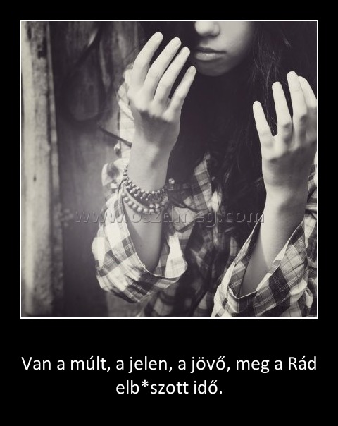 Van a múlt, jelen... Van a múlt, jelen...
Van a múlt, a jelen, a jövő, meg a Rád elb*szott idő.