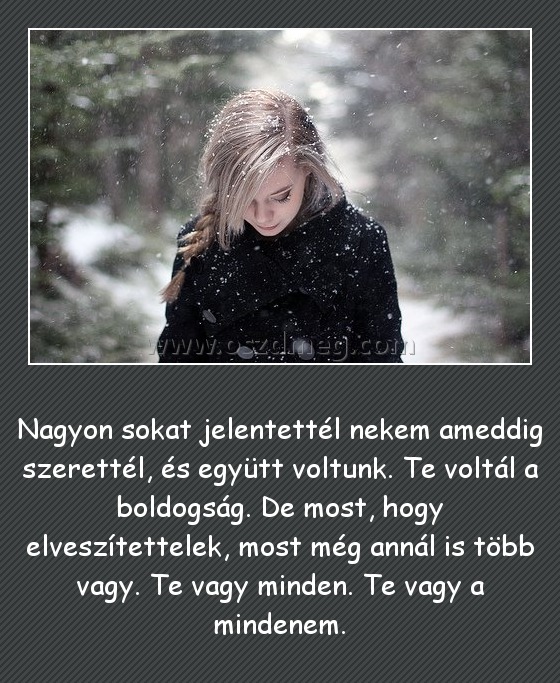 Nagyon sokat jelentettél nekem ameddig szerettél
 
