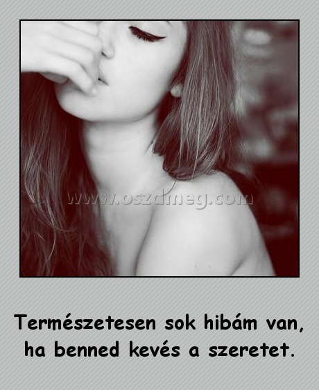 Természetesen sok hibám van
 
