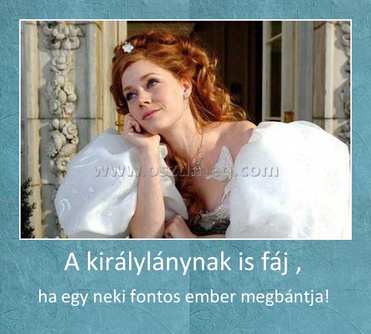 A királylánynak is fáj , 
 
ha egy neki fontos ember megbántja! 