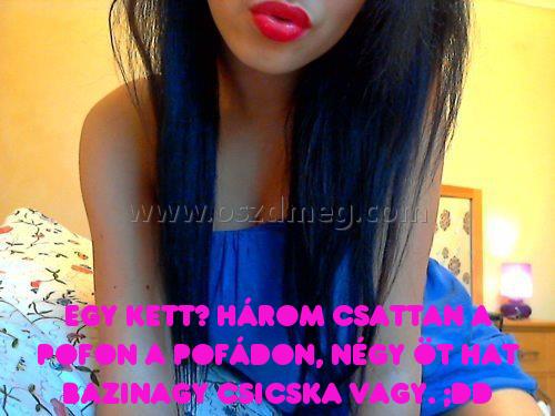 Egy kettő három csattan
 
Egy kettő három csattan a pofon a pofádon, négy öt hat bazinagy csicska vagy. ;DD