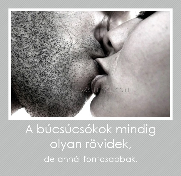 A búcsúcsókok mindig olyan rövidek,
 
de annál fontosabbak.