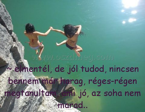 ~ elmentél
 
~ elmentél, de jól tudod, nincsen bennem már harag, réges-régen megtanultam, ami jó, az soha nem marad..