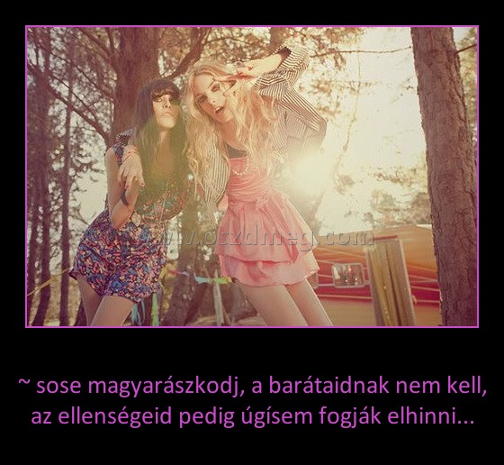 ~ sose magyarászkodj
 
