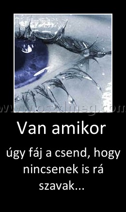 Van amikor 
 
úgy fáj a csend, hogy nincsenek is rá szavak... 