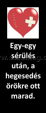 Egy-egy sérülés után, a hegesedés örökre ott marad.
 
